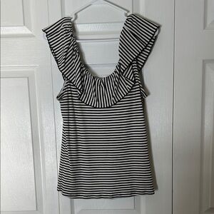 Striped Black and White Women's off the shoulder Top